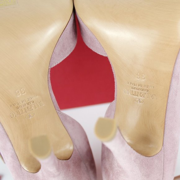 NEW VALENTINO GARAVANI d'Orsay Heeled Rhinestone Suede Sandal - Picture 13 of 14